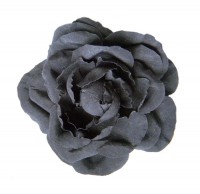 Брошь-цветок из ткани "Черная роза"