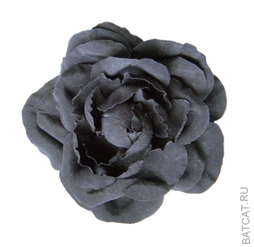 Брошь-цветок из ткани &quot;Черная роза&quot; Доставка завтра
